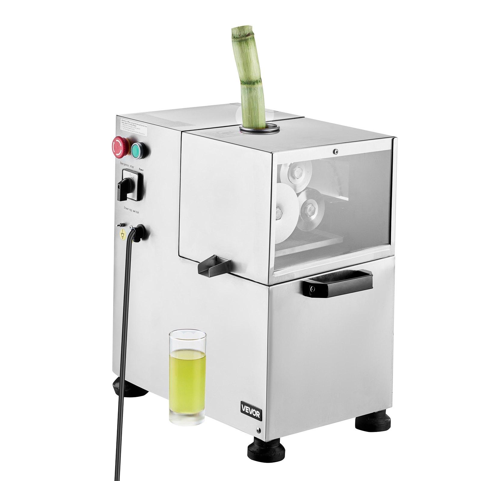 【DealsForYouDays】VEVOR Commercial Sugar Cane Juicer, 800W Electric Sugarcane Juicer Machine with 661LBS/H High Output, 4 Stainless Steel Rollers, Sugar Cane Press Juice Extractor Squeezer for Home/Commercial Use