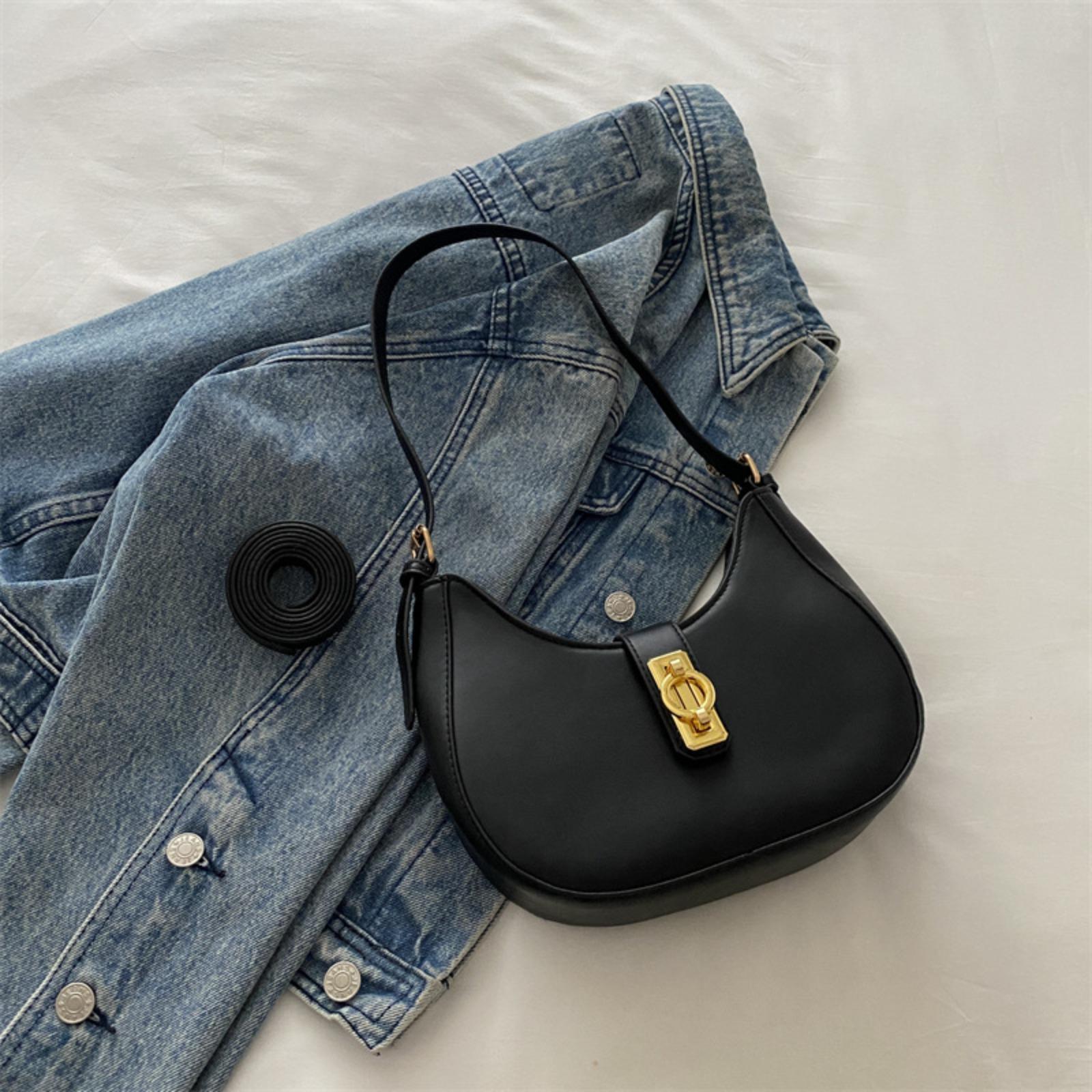 Trendy Crescent Shoulder Bag for Women, Chic Underarm Crossbody Purse, Minimalist Everyday Handbag, Stylish Small Crescent Bag, Versatile Commuter Bag for Work & Casual Use