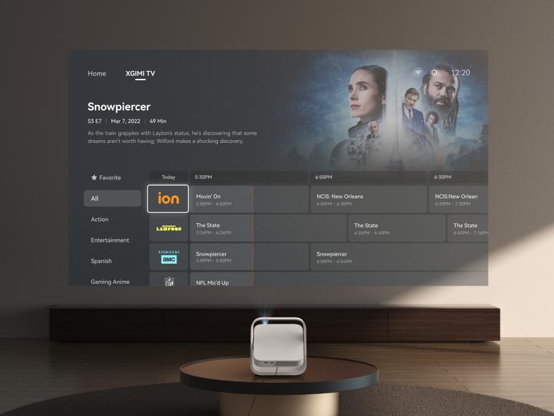 XGIMI Elfin Flip 1080P Portable Projector, XGIMI OS with Licensed Netflix, 400 ISO Lumens, Dual Speakers, ISA, Multiple Connections, Built-In Adjustable Stand,