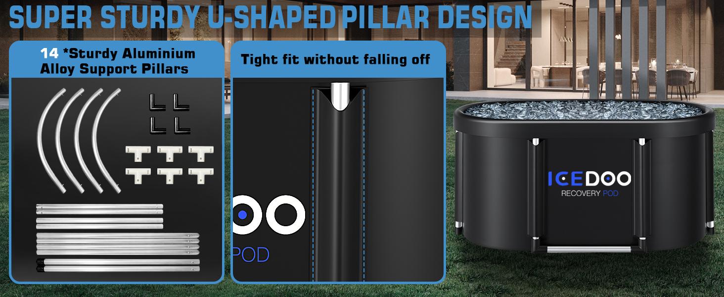 Upgrade XL 129 Gal Large Oval Ice Bath Tub for Athletes,Multiple Layered Portable Outdoor Cold Plunge, Cold Plunge Tub, Cold Plunge, Ice Plunge Tub