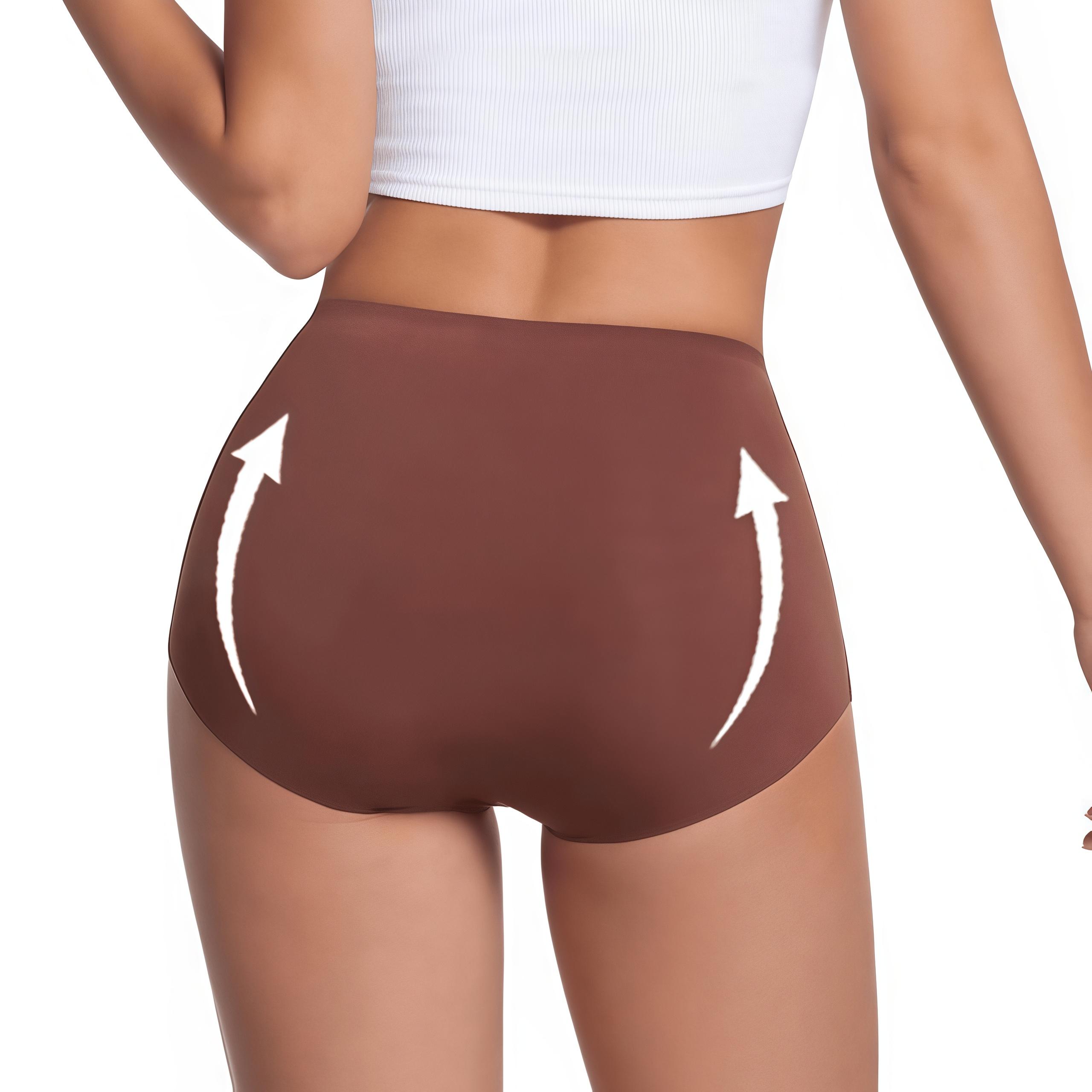 Women's High Waisted Basic Compression Briefs - Seamless 4pc/Multi-Function Normal Type Body Contouring Booty Shapewear, Tummy Control Invisible Hip-Lifting Underwear, 3/5 Pack (3 Pairs Option), S-XXL Plus Size, High Elastic Waist, Casual Wear, High Waist