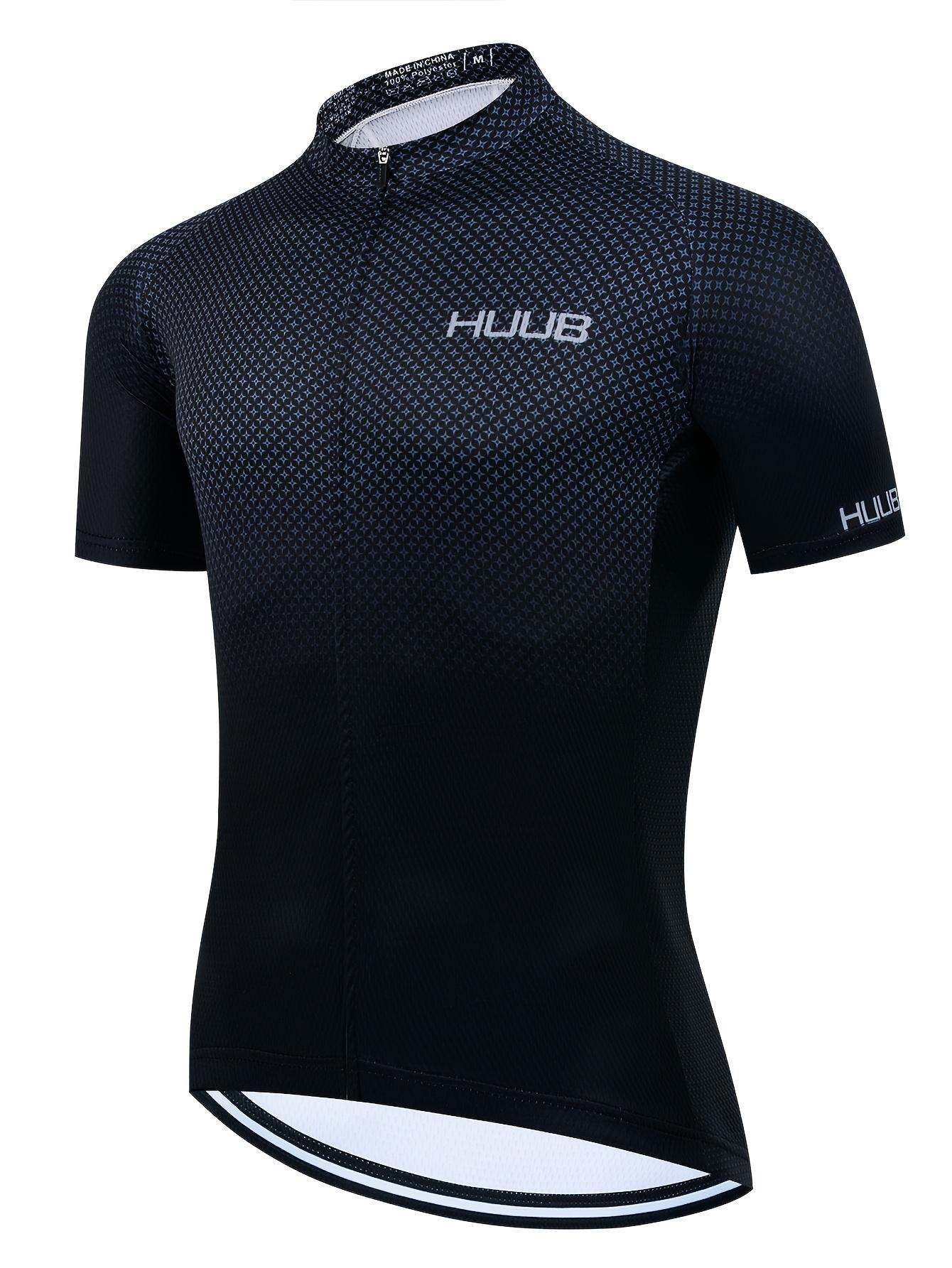 Male Slim-Fit Polyester Quick-Dry Breathable Short-Sleeve Classic Design Biking Top for Road/Mountain Bikes, Ideal for Off-Road Training