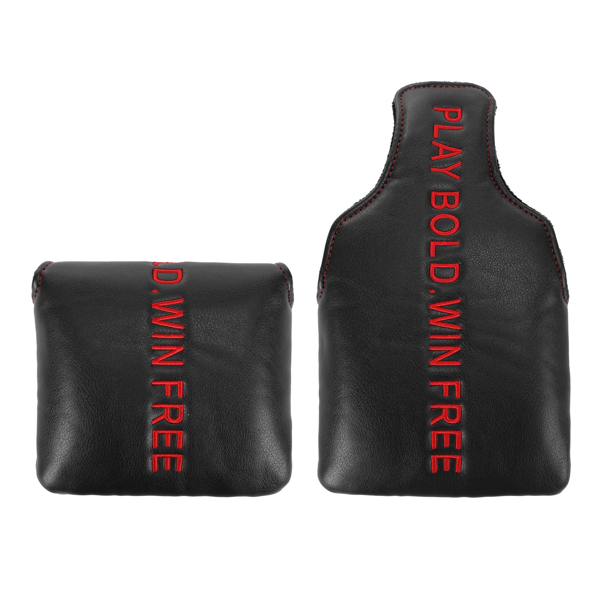 Golf Putter Cover,Durable PU material with simple lettering embroidery,Magnetic closure,Designed for Mallet putters,Golf Accessories, Golf Club Protection Covers, 5 Colors Available