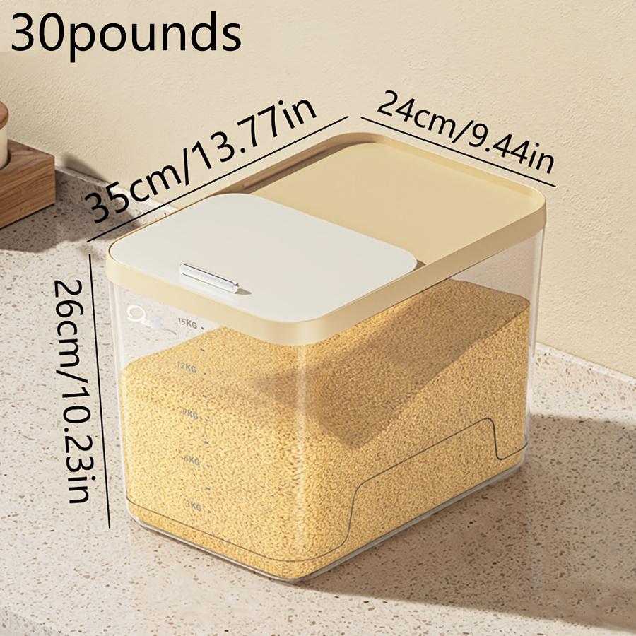 Large Food Storage Bin with Lid, 5kg Airtight Rice Dispenser for Flour, Nuts and Grains, Kitchen Organization
