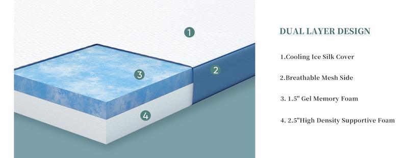 4 Inch Firm Mattress Topper Cal King Size 72x84 Inch Extra Support, Gel-Infused High-Density Memory Foam Mattress Bed Topper for Pain Relief, CertiPUR-US Certified