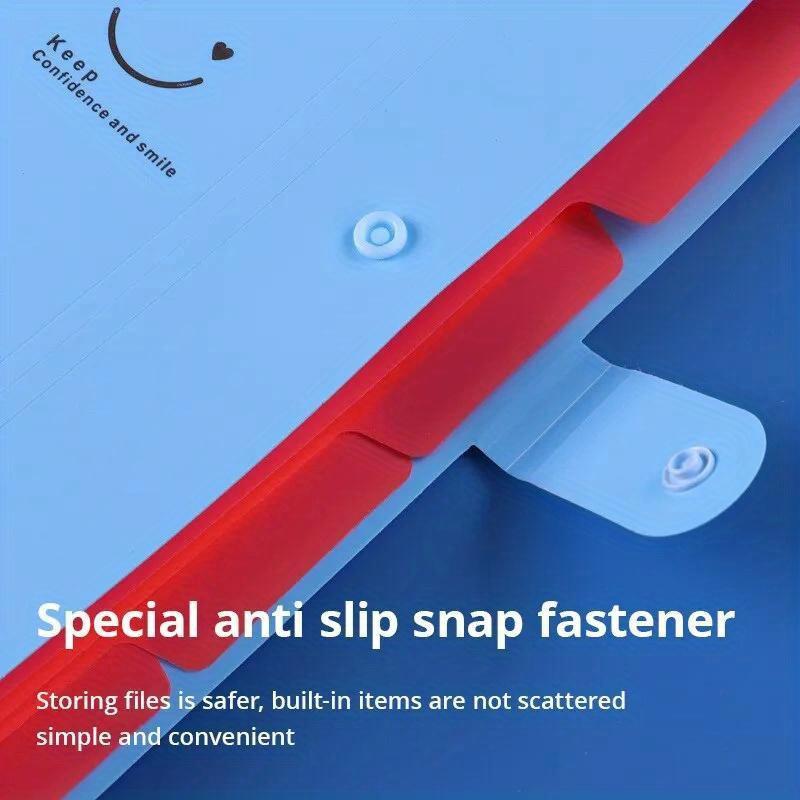 1pc Blue A4 File Folder Multi Layer Storage Bag Student Test Paper Desktop Organizing Tool School Stationery Office Folder