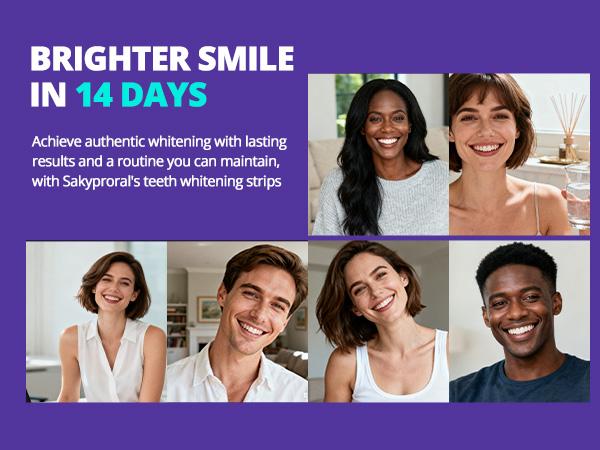 【SAKYPRORAL】 Purple Teeth Whitening Strip Kit, 28 Strips, No Residue - Amazon Top Seller, 4 Shades Whiter in 7 Days, Enamel Safe
