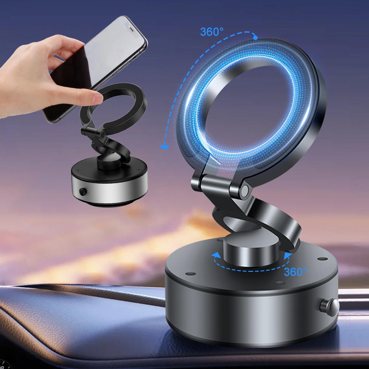 360° Rotatable Car Magnetic Phone Holder, Car Navigation Holder Vacuum Adsorption &Magnetic Adsorption Double-sided,For Windshield and Dashboard,Kitchen,Bedroom,Office,Multifunctional Phone Accessories for iPhone & Android Smartphone,Christmas Gift