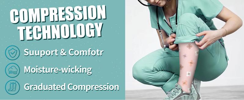 Compression Socks for Women & Men, Support Knee High Socks for Running,Nurses,Travel 6 pairs