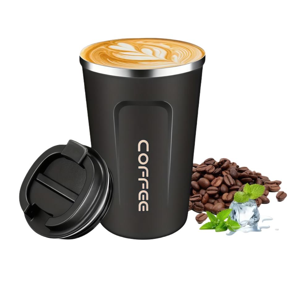 Creative Travel Mug 380ML & 510ML Stainless Steel Vacuum Insulated Reusable Coffee Cup for Car & Outdoor Use