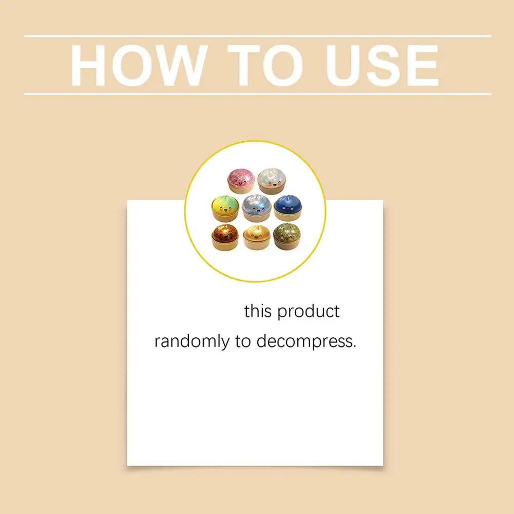 Colorful Dumpling Squishes Stress Balls Fidget Sensory Toys Simulation Food Squishies Bun with Steamer Squeeze Dough Ball Gifts