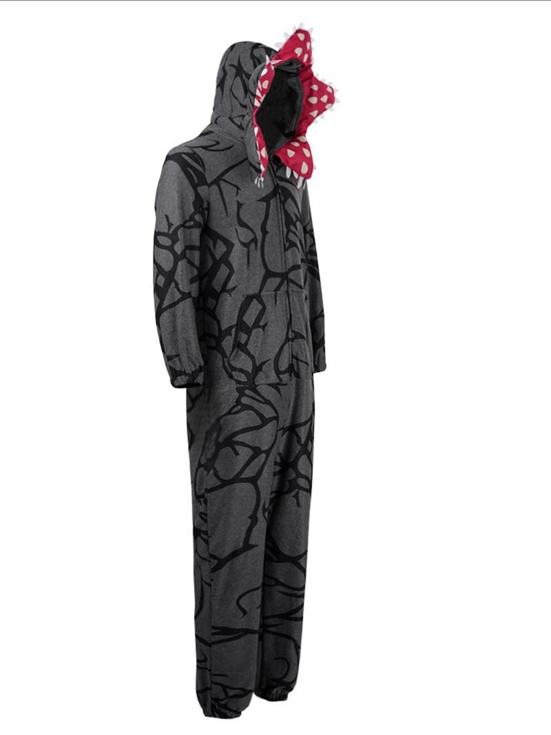 Stranger Things Adult Demogorgon Cosplay Pajama Set, Fall & Winter Thickened Monster Sleepwear, Unisex Halloween Costume Party, Costume Outfit