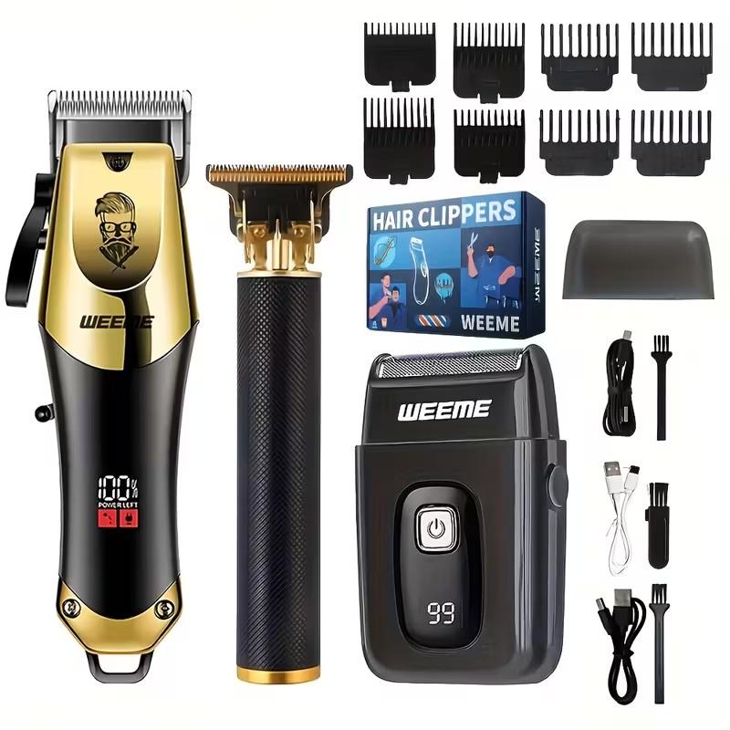 WEEME Men'S Professional Haircut Set, Rechargeable Cordless Hair Clipper & Grooming Kit, Electric Shaver & Beard Trimmer, Cordless Trimmers Kit, Cordless Portable, Precise Trimming, Kit For Home Travel Daily Styling, Holiday Gift For Boyfriend Or Father