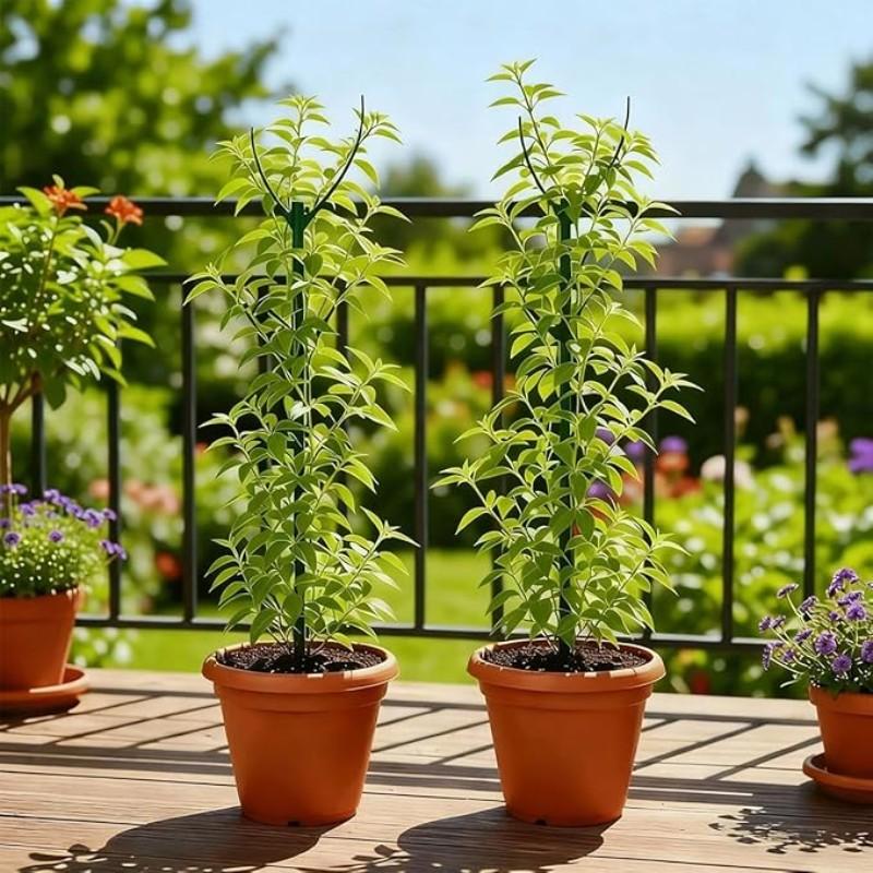 6-Piece Monstera Plant Support Stakes, 5 Sturdy Stands & 1 Magic Tape Roll, Stackable Tall Stakes with Tape Binding, Durable Vine Garden Poles for Outdoor Gardening