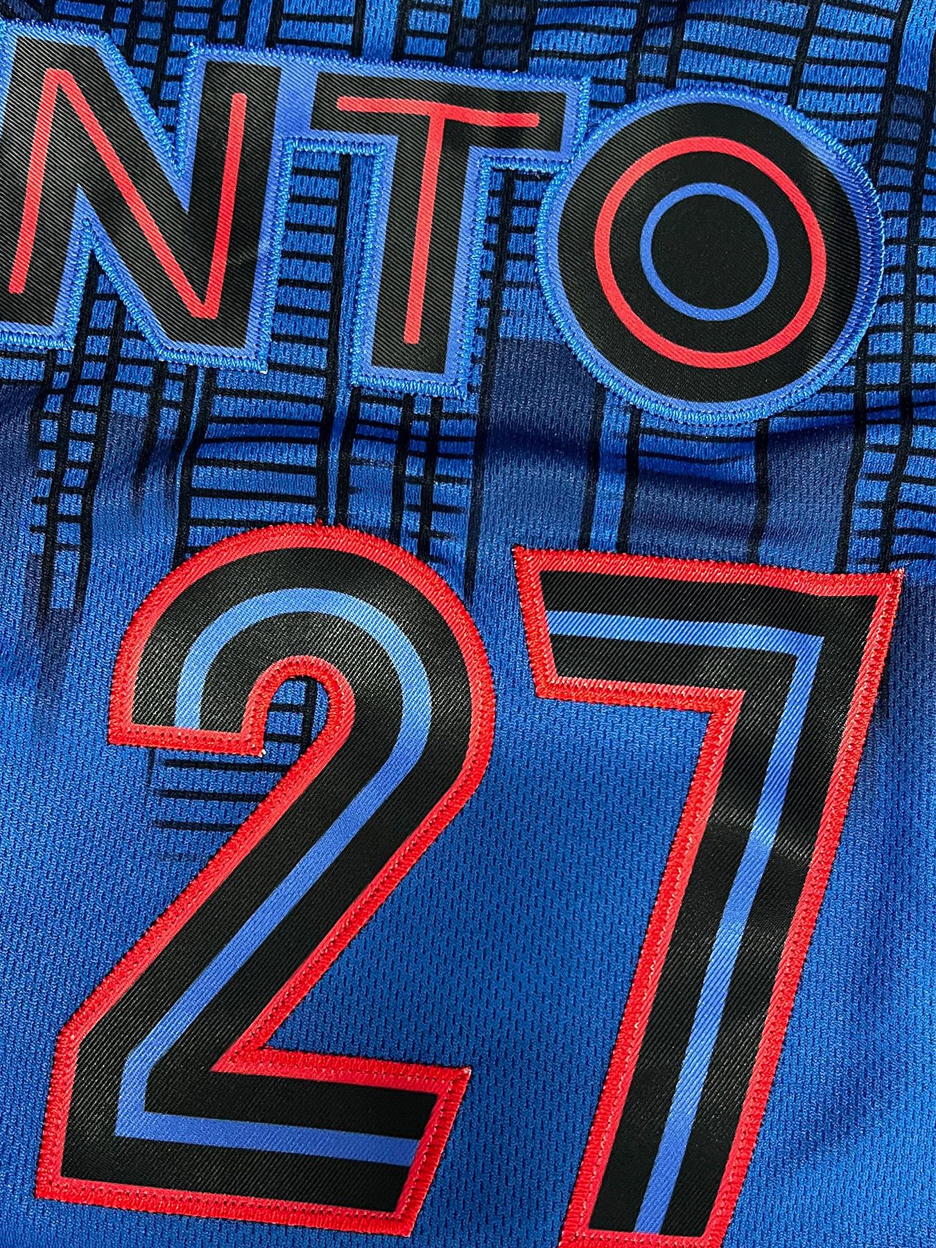 Men's Toronto #27 Embroidered Baseball Jersey Loose Fit V-Neck Short Sleeve Sports Top for Casual Wear, Outdoor Activities