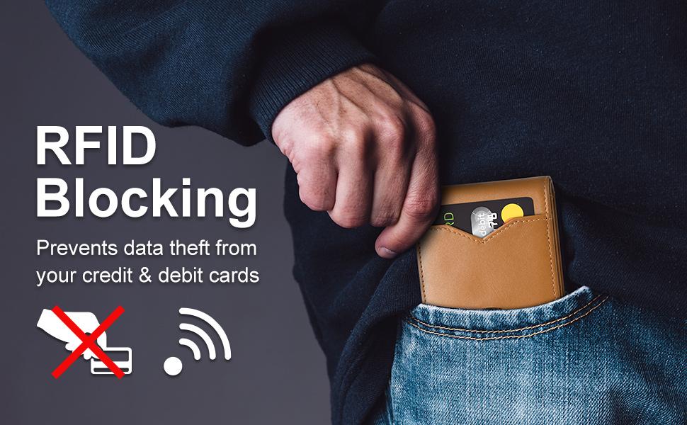 GSOIAX Slim Front Pocket Wallet with RFID Blocking