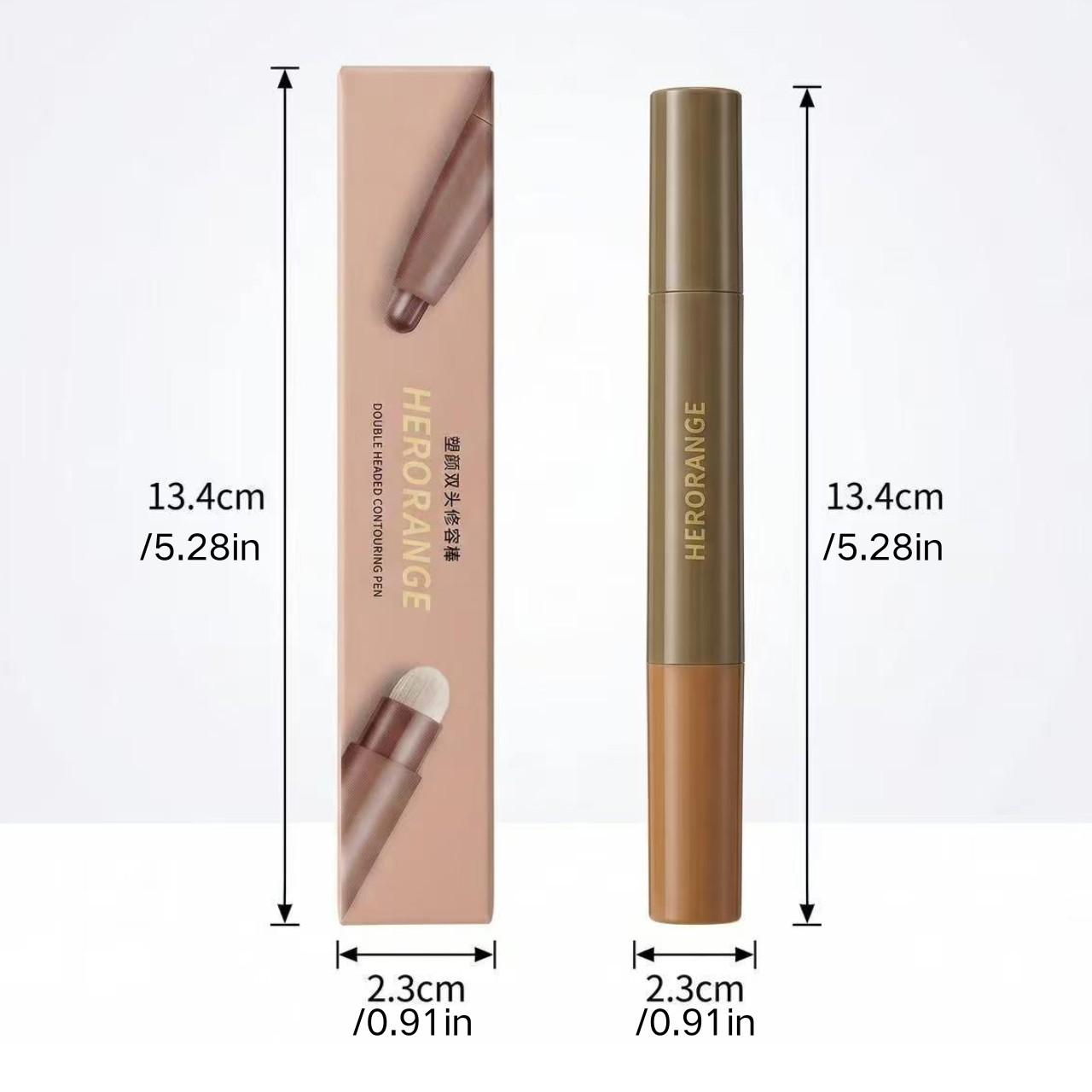 One-Step Dual Shade Contouring Pencil, Nose Shadow Face Contour, Smooth Blend, Natural Finish, Ideal for Daily Commute, Recyclable