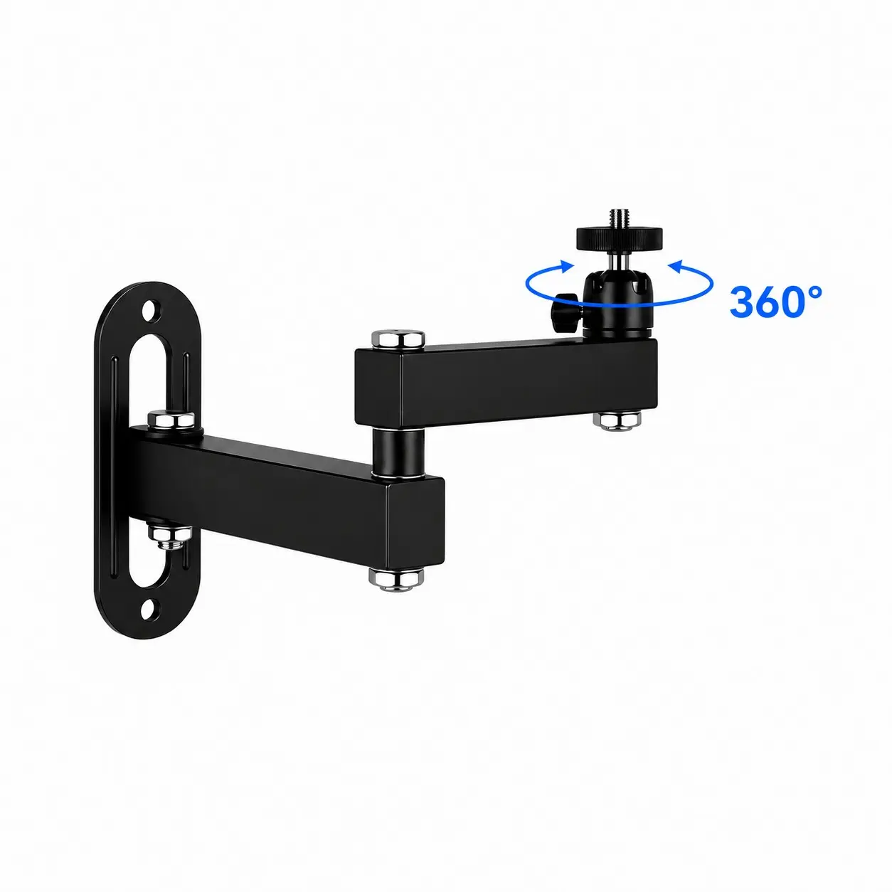 Universal Metal Wall Mount Bracket, Rotatable Bracket, 360° Rotating Projector Stand, Camera Holder, 11lbs, Adjustable Tilt and Rotation, Foldable Design