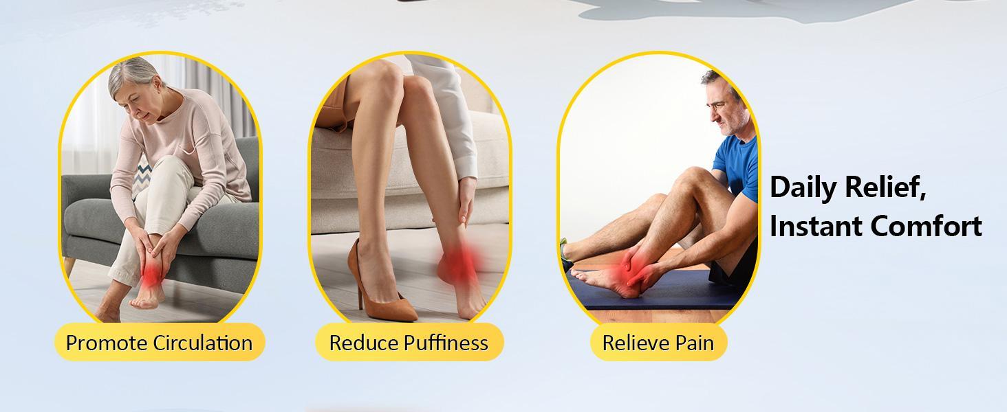 1 Piece Air Compression Foot Massager with 3 Massage Levels & Heat & APP DIY & Auto Shut Off Feature for Foot, Arch, Ankle 1 Piece Air Compression Foot Massager with 3 Massage Levels & Heat & APP DIY & Auto Shut Off Feature for Foot, Arch, Ankle