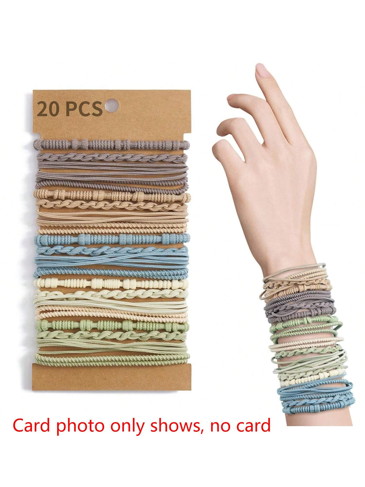 Boho 20pcs Women Bohemian Style Elastic Hair Ties & Bracelets, Multifunctional Soft Hair Ties, Various Styles Ponytail Holder,Dopamine Ponytail Holders Hair Elastics Hair Rubber Bands Scrunchies Hair Rope, Hair Bobbles
