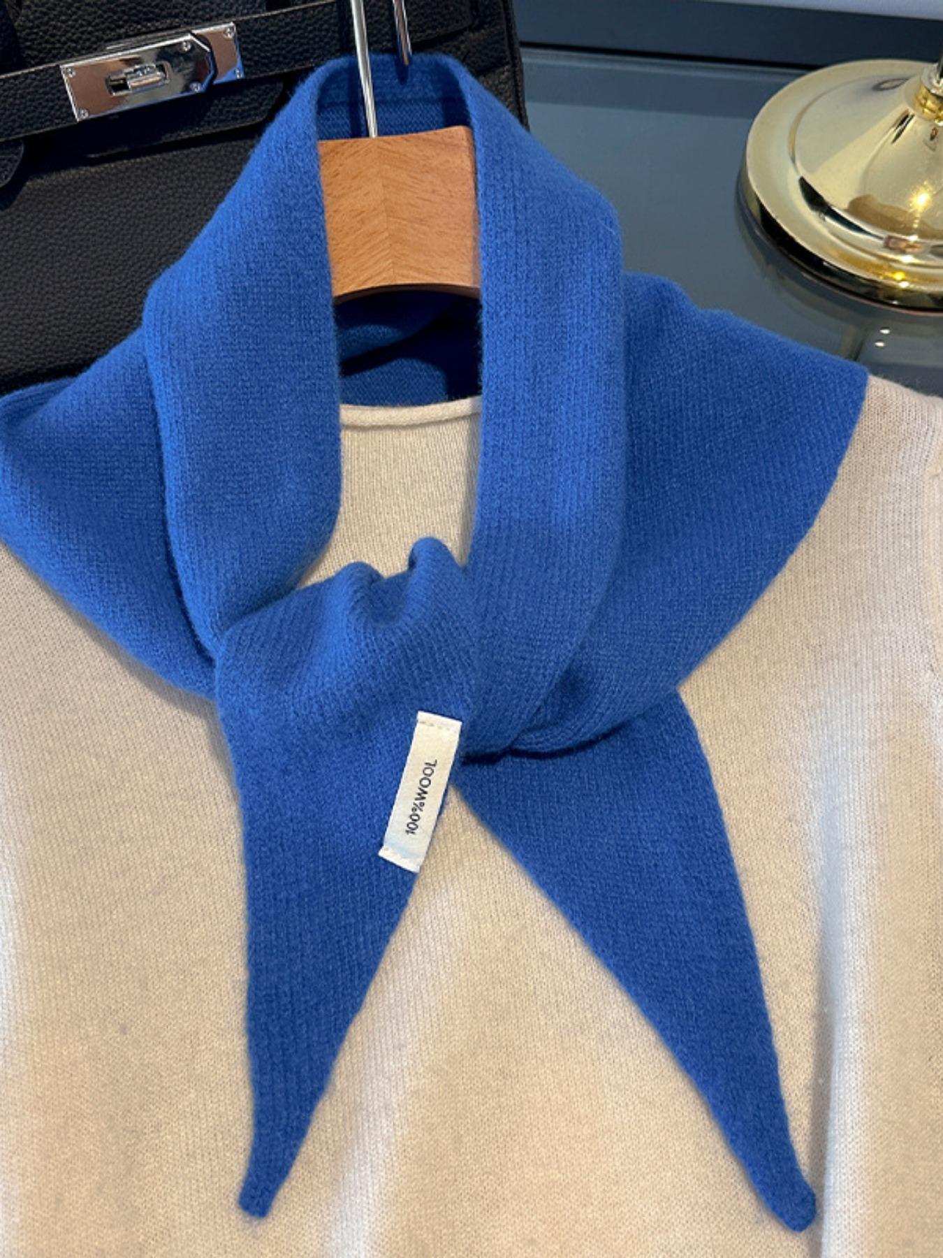 Women's elegant Korean triangular scarf niche 100% wool triangular scarf women's wool hijab knitted scarf multifunctional warm knitted shawl Fluffy Soft Scarf, perfect for Christmas and New Year gifts, Scarf Head Wrap