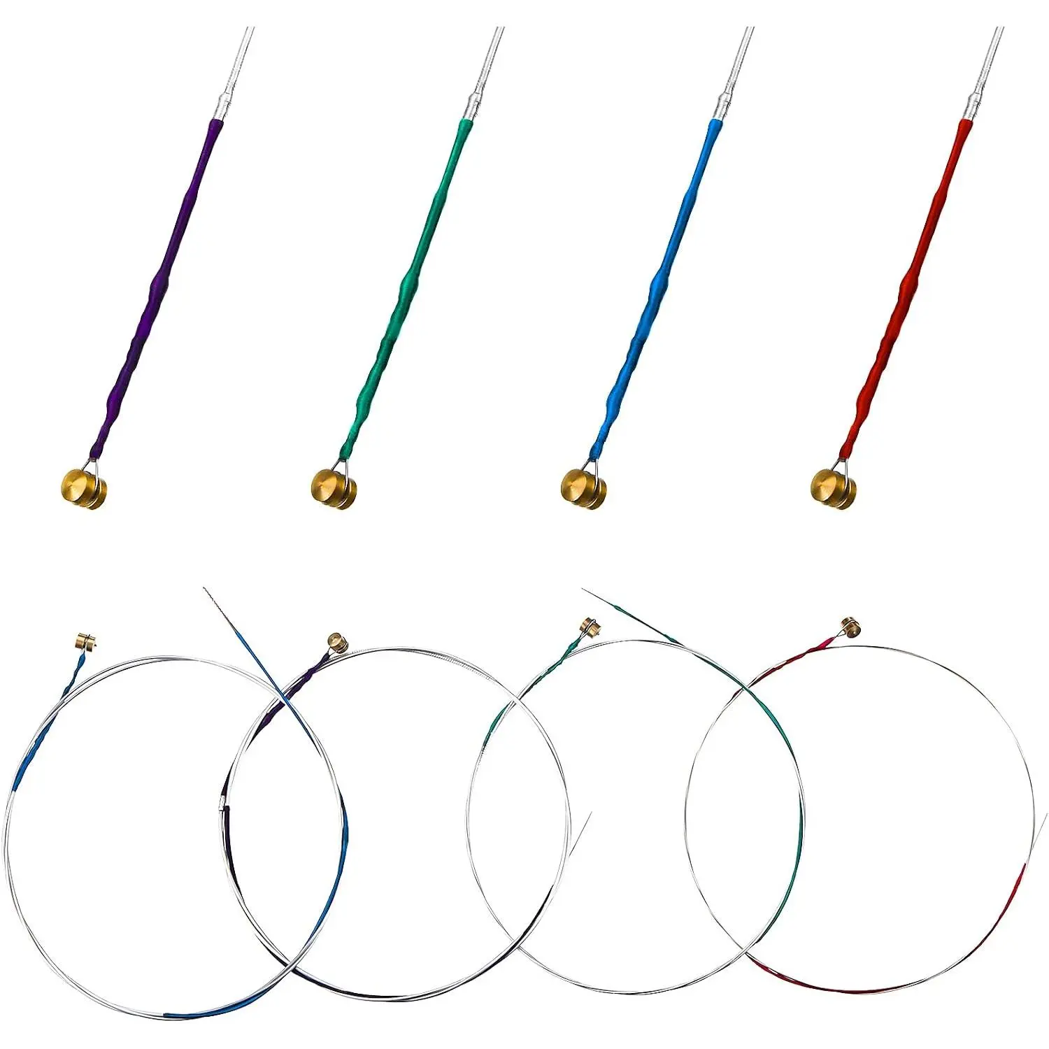 8 count Violin Strings  Full Set (G-D-A-E), |  Steel Core  for 4/4 3/4 1/2 1/4 Violins, Metal Ball End Design, Student, Educator's Recommended Practice