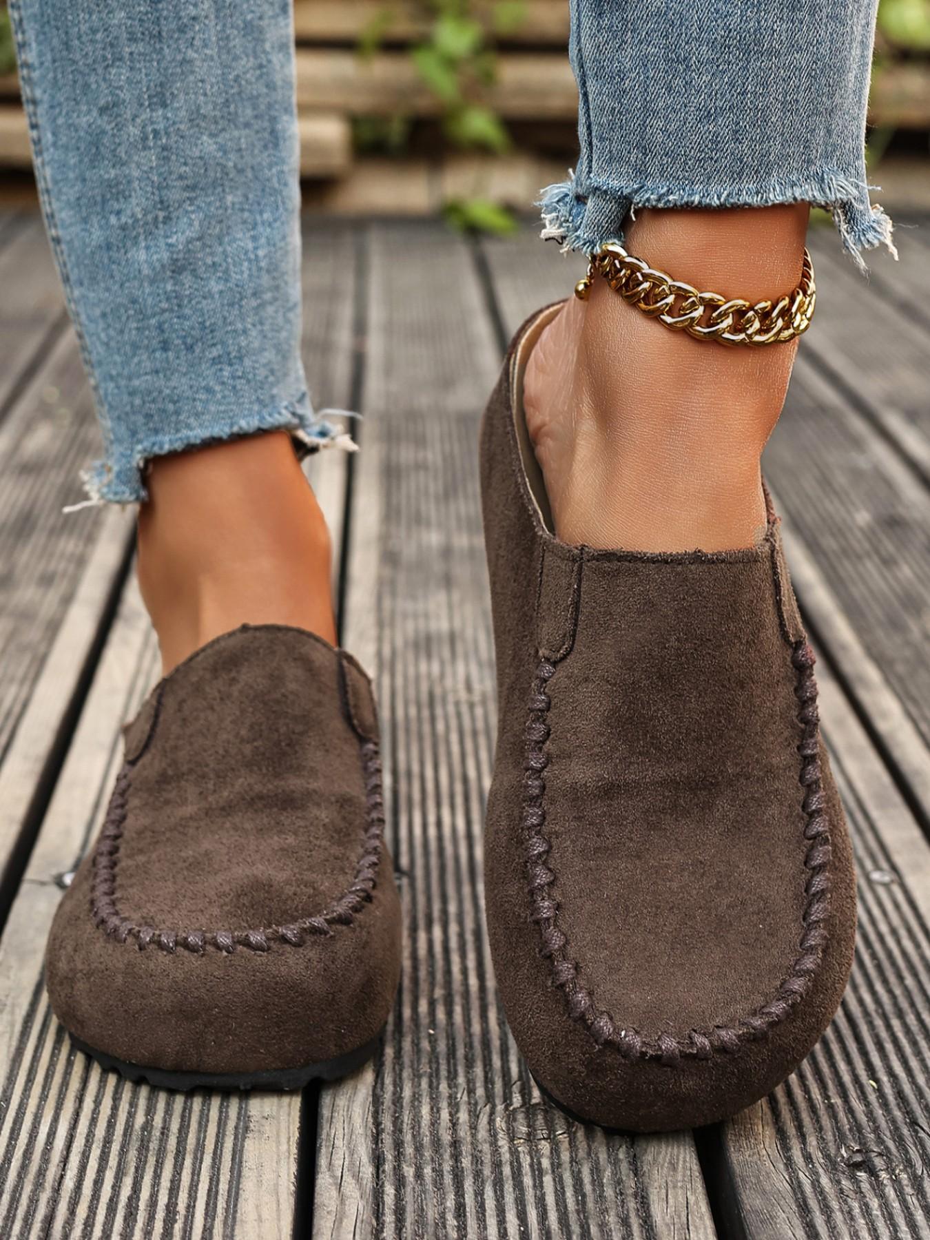 Women's Casual Suede Moccasin Slippers, Lace-Up Comfortable Lightweight Flat Shoes, Ideal for Daily Commute and Weekend Wear