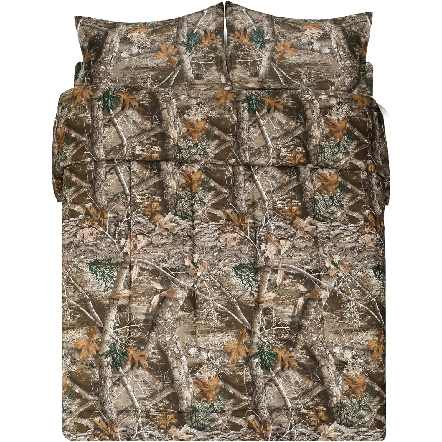 Realtree Edge Camouflage Queen 3-Piece Comforter Set - Rustic Farmhouse Accents, All-Season for Outdoors Enthusiasts, Cabin Sleep Use; Set Includes Essential Bedding Pieces, Machine Washable
