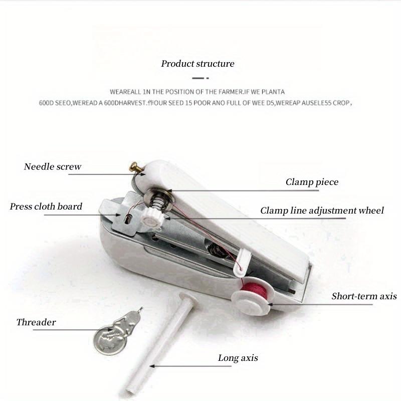 Portable Mini Handheld Sewing Machine Set, Sewing Supplies Crafts, Compact Quick Stitch Tool for Fabric and Clothing Repair, No Power Needed, Durable Design Mini household sewing machine for repairing clothes