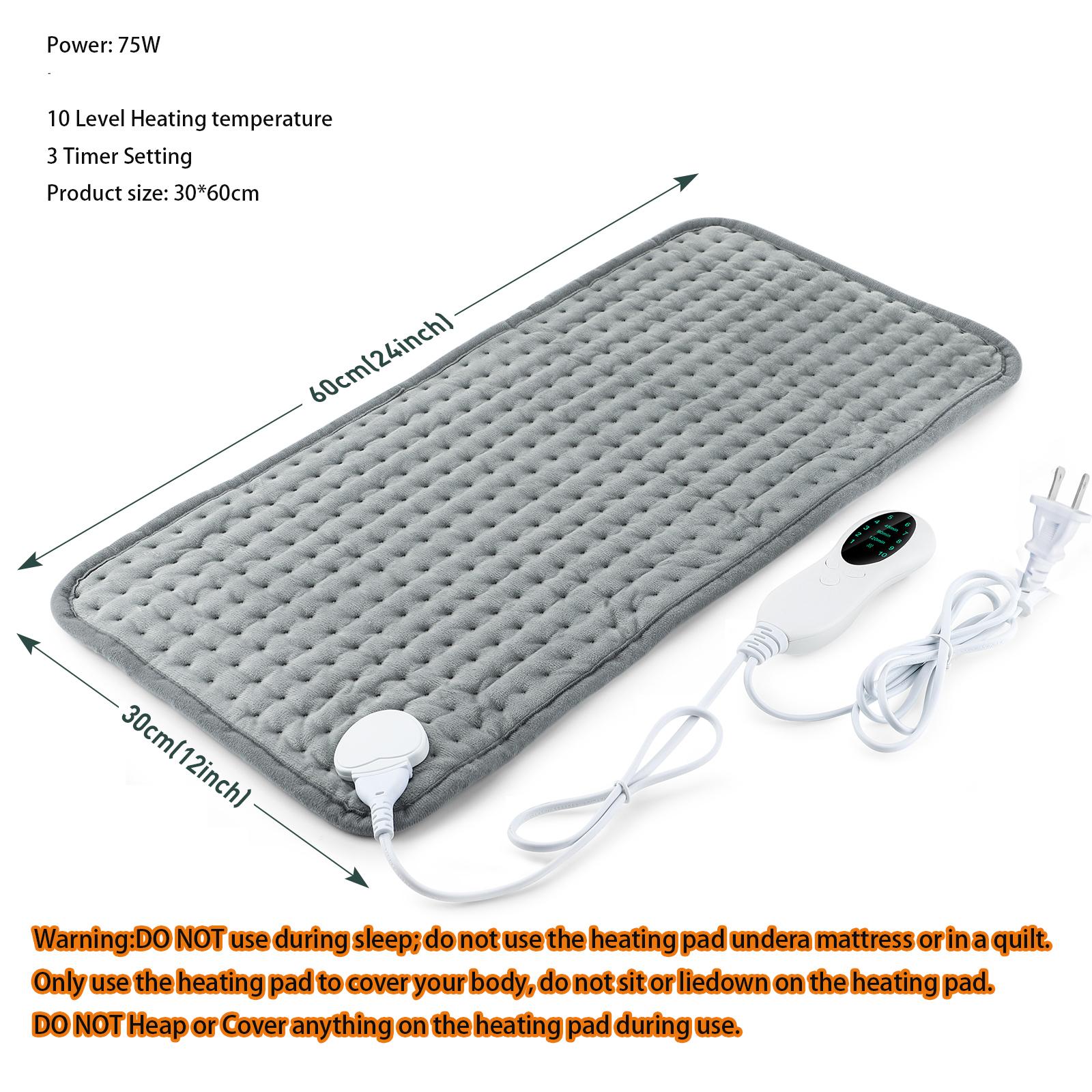 Electric Heating Pad Heated Cushion 3 Timing 10 Temperature Control  Multifunctional Waist Body Heating Massage Mat For Shoulder Belly Leg