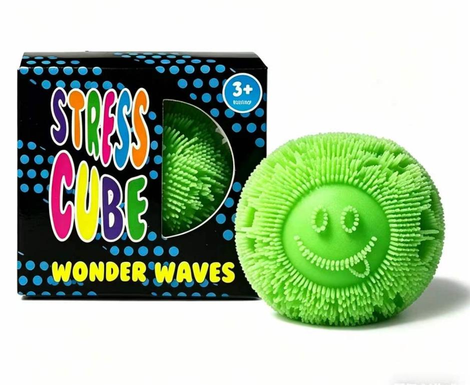 Smiley Face Squishy Stress Ball, Soft Squeeze Toy for Kids and Adults, Sensory Toy for Anxiety, ADHD and Autism Relief, Cube-Shape Stress Reliever