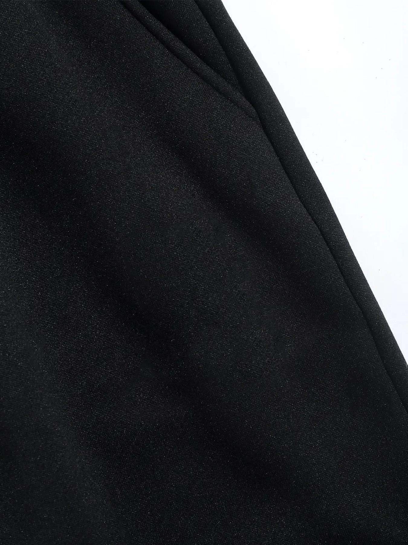 TikTok Viral 2pcs Graphic Jogger Pants – Black & Grey PARIS Letter Print Soft Cotton Fleece Slacks | Trendy Red Stripe Detail Streetwear Joggers | Mens Aesthetic Casual Daily Wear | TikTok Trending Drip Fit Comfortable Pants for Hangouts & Errands | Styli