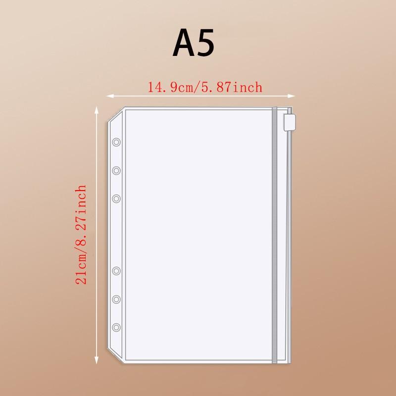 5 PVC Transparent Bags, A6 Notebook Organizer, A5 Zipper Pouch, Document Bag, Budget Book, Business Card Holder, A4 Binder Sleeve
