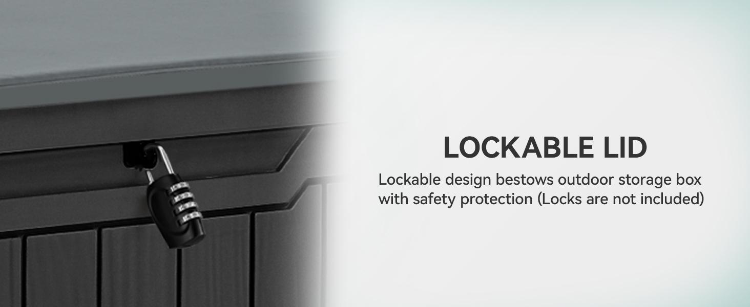 YITAHOME 100/120 Gallon Large Outdoor Storage Deck Box, Waterproof, Storage Bench with Lockable Lid for Patio, Pool Supplies, Garden Tools, Pillows, Easy Assembly