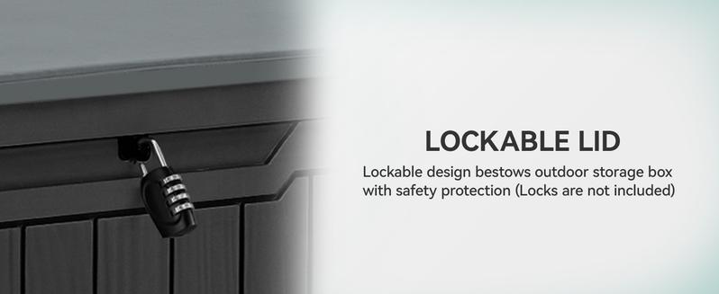 YITAHOME 100/120 Gallon Large Outdoor Storage Deck Box, Waterproof, Storage Bench with Lockable Lid for Patio, Pool Supplies, Garden Tools, Pillows, Easy Assembly