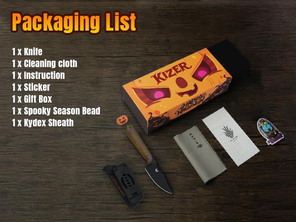 Kizer Halloween Mini Harpoon 3V Steel PEI 1040SHW1, Halloween Theme Design, Men Gift fort EDC knife edc tool Halloween Car-Themed EDC Knife Set