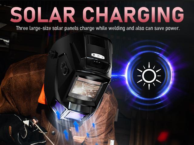 YESWELDER LYG-W700A Auto Darkened Welding Helmet with Fan & Light | True Color View, 4 Arc Sensors | Adjustable Shade 4/5-9/9-13 Hood for TIG MIG MMA CUT Grind