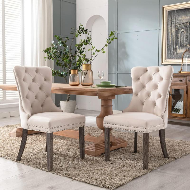 Velvet Dining Chairs Set of 2/4/6, Tall Back Side Chair, Modern Upholstered High-end Tufted Side Chair,Solid Wood Legs,For Kitchen and Dining Room dinning chair