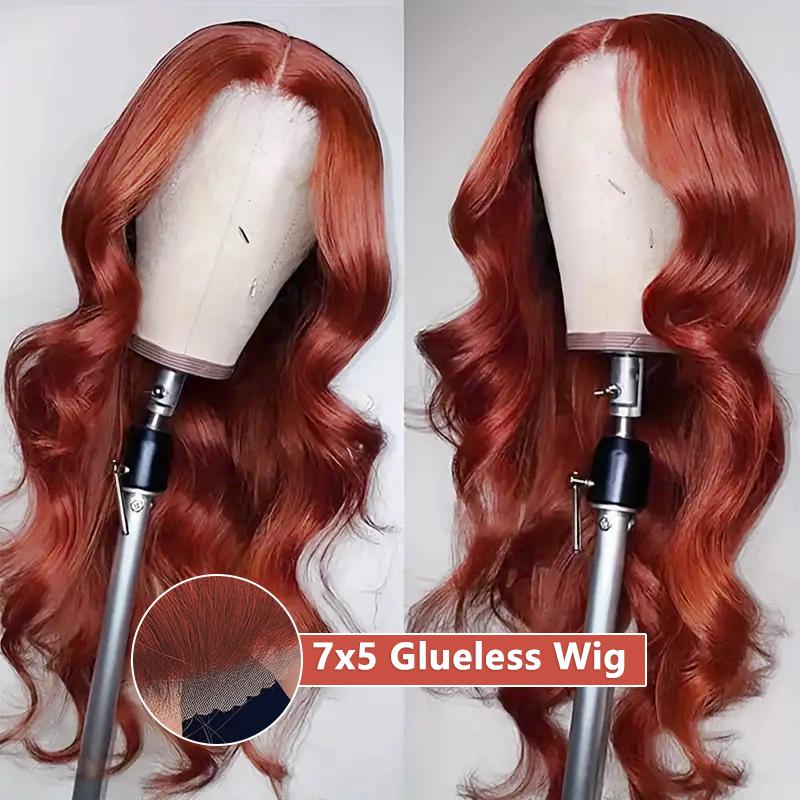 Bling Hair Reddish Brown Color Wigs Human Hair 13x4 Body Wave Lace Frontal Wig 180% Density Transparent Lace Front Wigs For Women