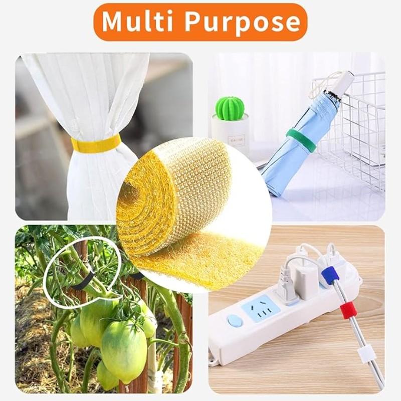 Reusable Multi-Color Velcro Strips, 3m/11.8ft Dual-Sided Adhesive Tape, 0.31 Inch Wide Nylon Cable Organizer