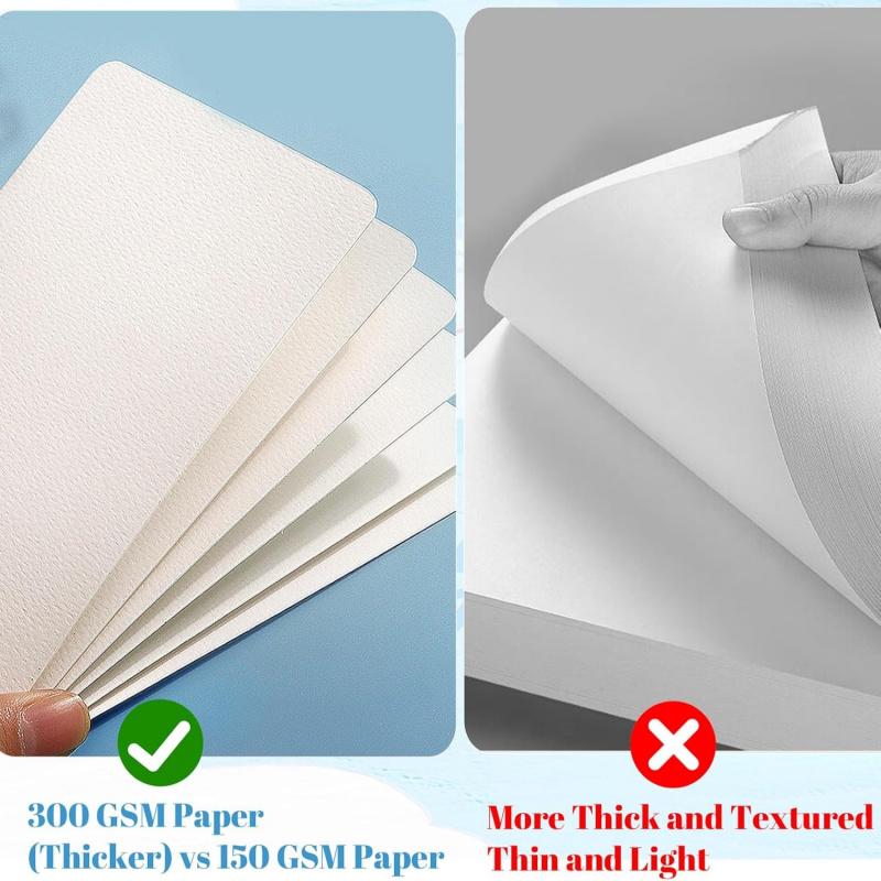 Professional Square/Round/Rectangle Watercolor Paper,300g Water Color Paper Postcard for Adults, Artists, Painting & Craft Paper, Watercolor Paper, Drawing Supplies, DIY Painting Supplies