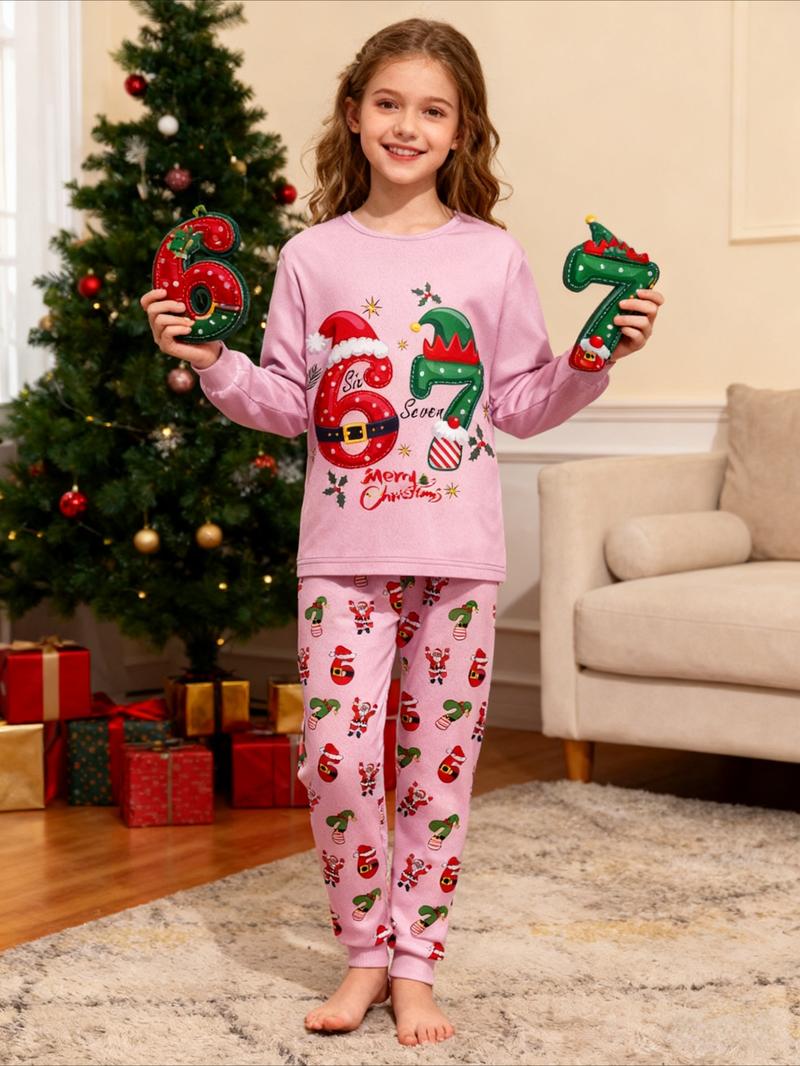 #67 Printed Long Sleeve Pants Pajama Set, Cute Cartoon Design for All Seasons, Perfect Gift for Reading Festival,Kids Valentine Pajamas,World Book Day Pajamas for Kids, Cute Storybook Style Sleepwear, School Event Outfit