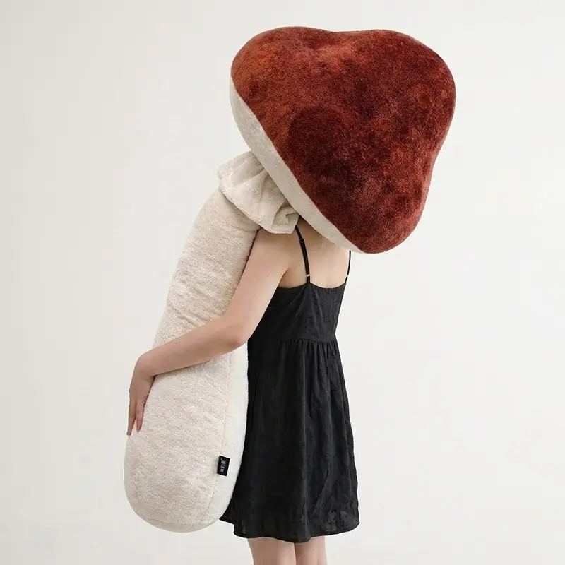 Large Mushroom Plush Pillow, Sofa Decorative Pillow, Bed Decor Pillow, Soft Home Decoration, Halloween Christmas Prop, 70cm 80cm 100cm, 1 Piece