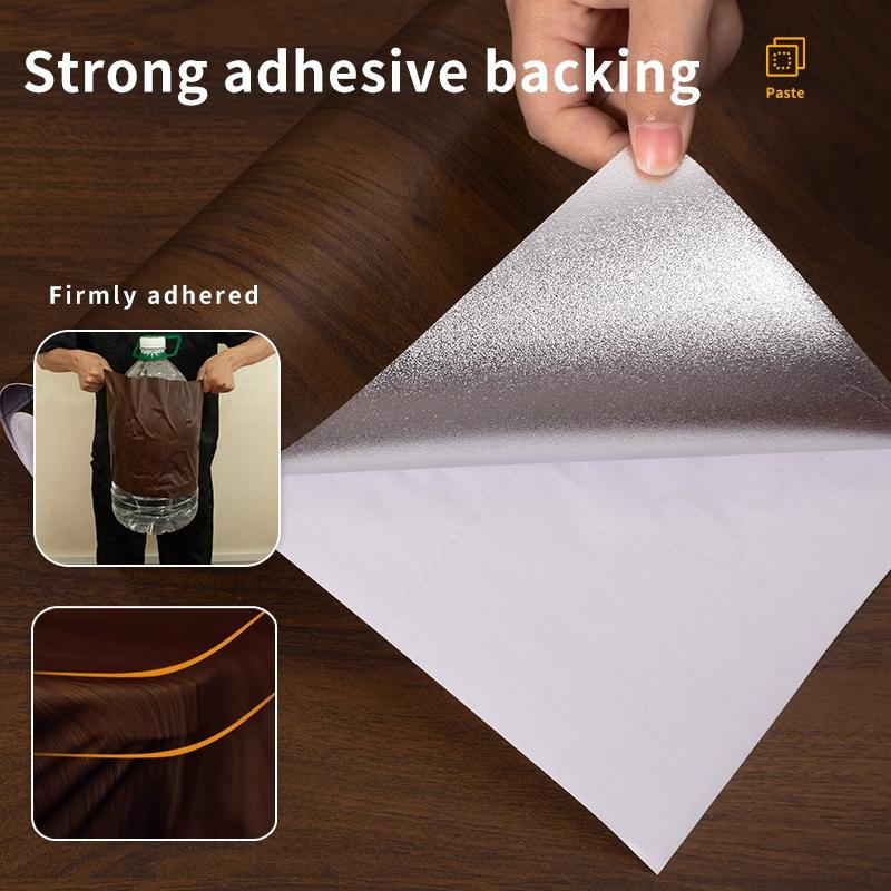 Wood Grain Thick Wallpaper Roll, Self-Adhesive Durable Wall Decal, Waterproof,Ideal for Cabinets Kitchen Door Frames Furniture Tables Sills Mirrors Refrigerators 17.72in*78.74in/196.85in
