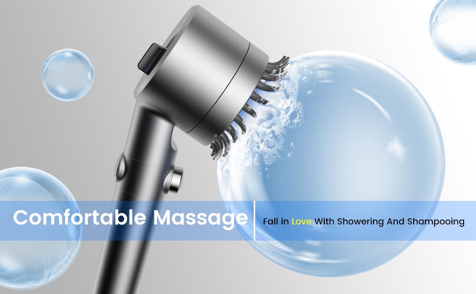 NEW Shower Head High Pressure Shower Head with Handheld, Shower Hose & Adjustable Bracket Filter Shower Head, Remove Chlorine & Hard Water Manual Installation Round Shape Paint Finish