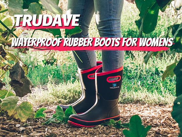 Trudave Rubber Boots for Women, Neoprene Insulated Mid Calf Rain Boots, Women's Waterproof Work Boots, Outdoor Mud Boots for Hunting, Farming, Gardening, Fishing, Size 5-11 Girl Rainboots Pink Rainproof Casual Walking Shoes Trudave Rubber Boots for Women, Neoprene Insulated Mid Calf Rain Boots, Women's Waterproof Work Boots, Outdoor Mud Boots for Hunting, Farming, Gardening, Fishing, Size 5-11 Girl Rainboots Pink Rainproof Casual Walking Shoes