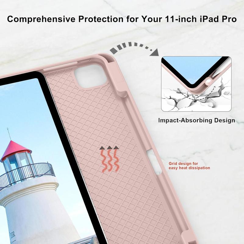 TechGuard iPad Air 11 Inch Case(Not iPad 10 and 11) for 7th/6th/5th/4th Gen, Auto Sleep/Wake Tri-Fold Stand, Soft TPU Protection, Magnetic Closure, Shockproof Tablet Casing with Pen Holder