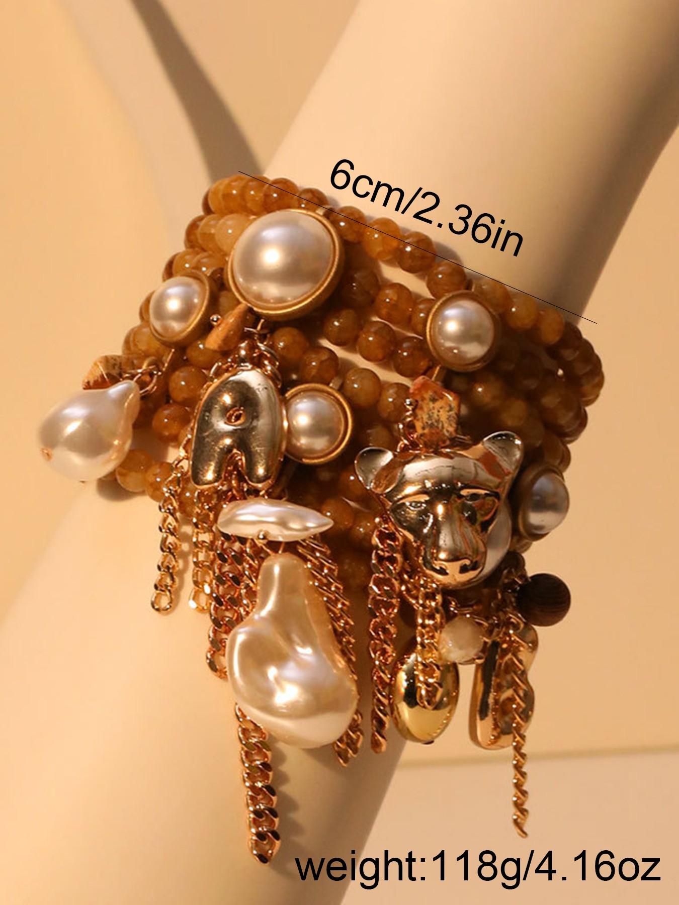 Fashion Faux Pearl Decorated Bracelet, Fashion Elegant Jewelry Bracelet for Party, Daily Clothing Decor, Trendy All-match & Exquisite Jewelry for Birthday Gift, Beaded Bracelet