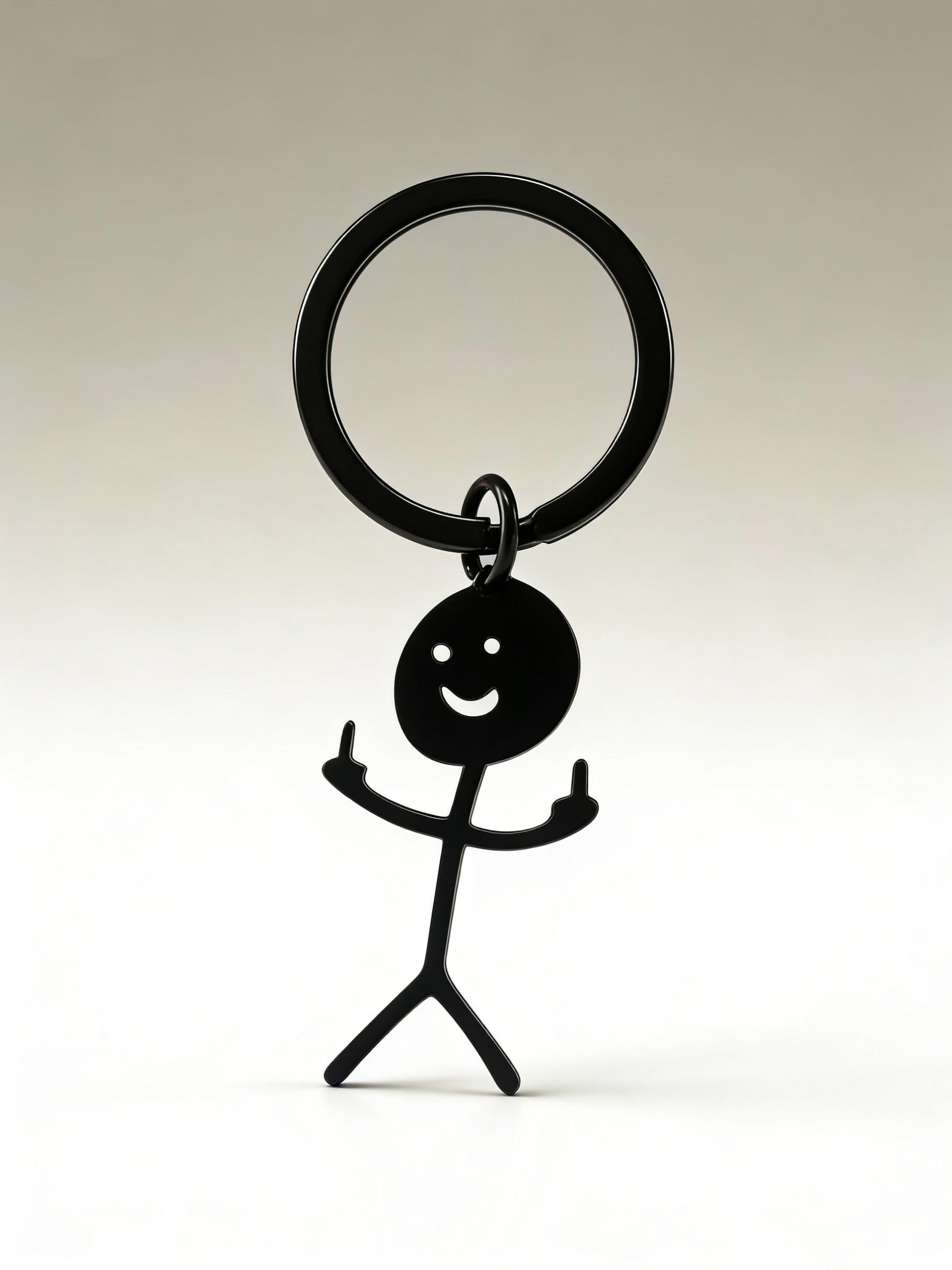 Cartoon Figure Shaped Keychain for Men & Women, Stainless Steel Keychain, Metal Key Chain, Cute Key Ring