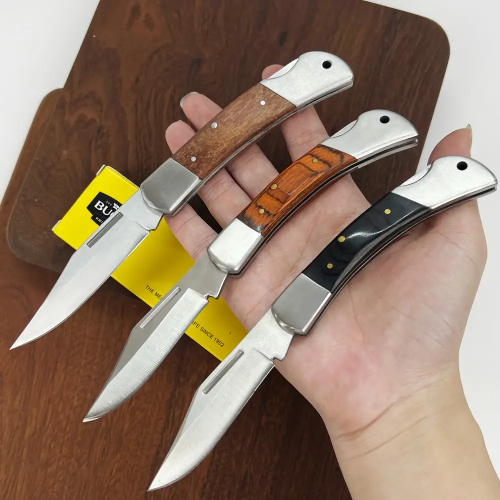 High-quality outdoor folding knife, stainless steel blade, wooden handle, 7.4-inch folding knife, EDC knife, practical knife, pocket knife, for outdoor camping, a great gift, top choice for gifting, holiday gift